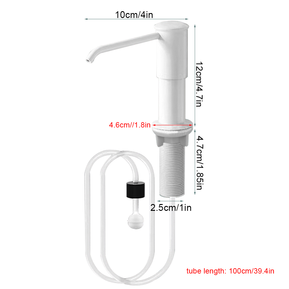 Kitchen Counrtertop Dishes Dispenser with Extention Tube Hand Press Soap Liquid Pump Plastic Soap Dispenser for Kitchen Sink