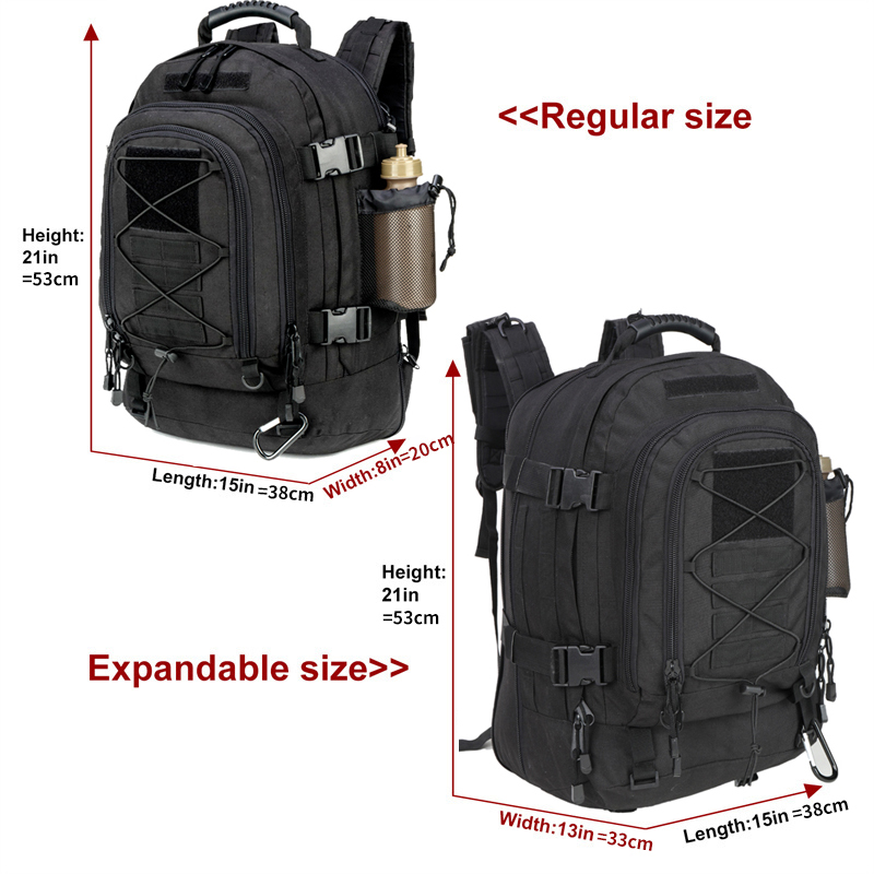 Mochila tática extra grande de 60l para homens e mulheres, resistente à água, para caminhadas ao ar livre, mochila de viagem, laptop