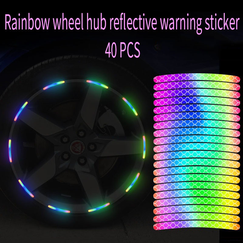 40 sztuk piasty koła samochodowego odblaskowa naklejka felga opony paski odblaskowe Luminous do jazdy nocnej samochód rower naklejka na koło motocykla