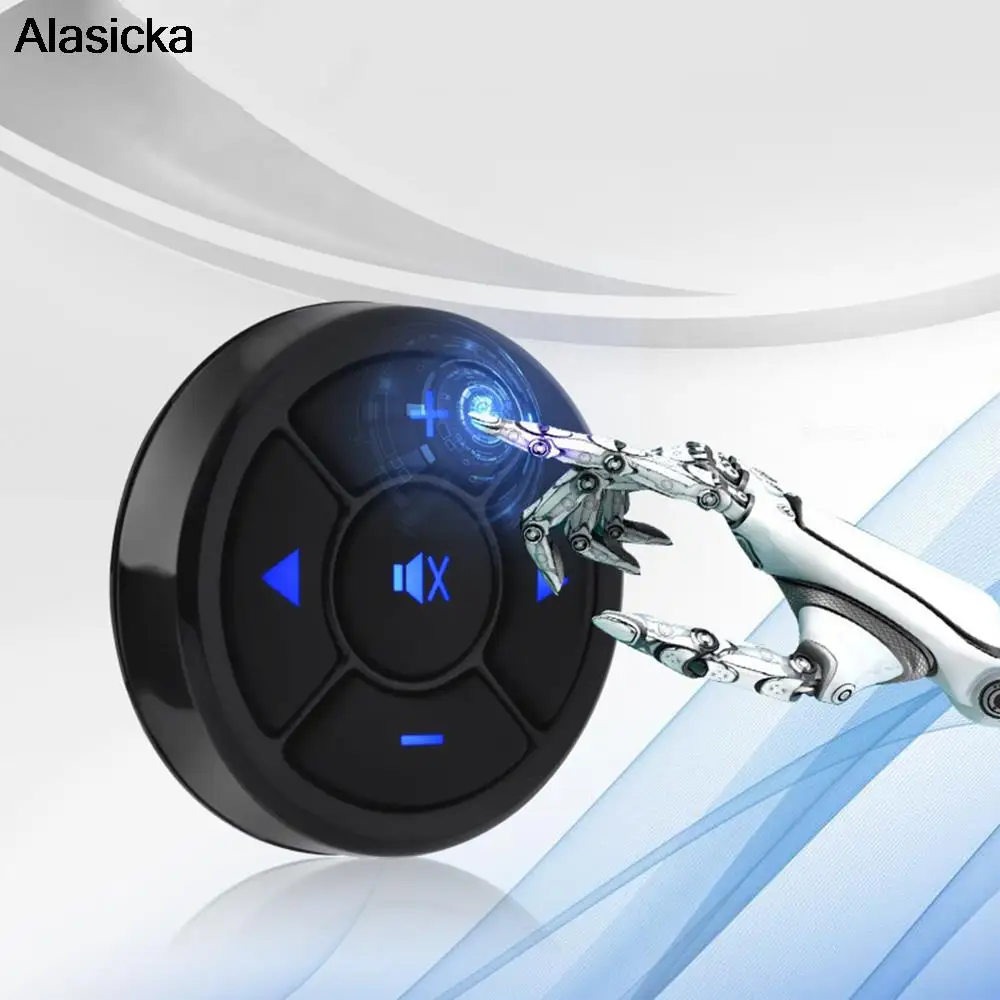 kebidu Stuurwiel Muziekspeler Draadloze Bluetooth Afstandsbediening Mediaknop Multimedia voor Android IOS Smartphone Carkit