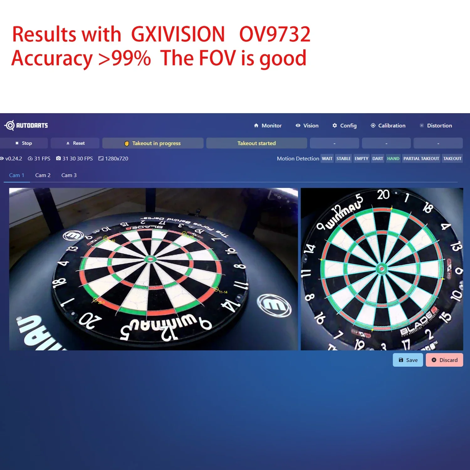 GXIVISION 3 uds OV9732/IMX179/OV2735 100 grados 30fps 2M Cable módulo de cámara Compatible con DIY Autodarts.io, controlador USB gratis