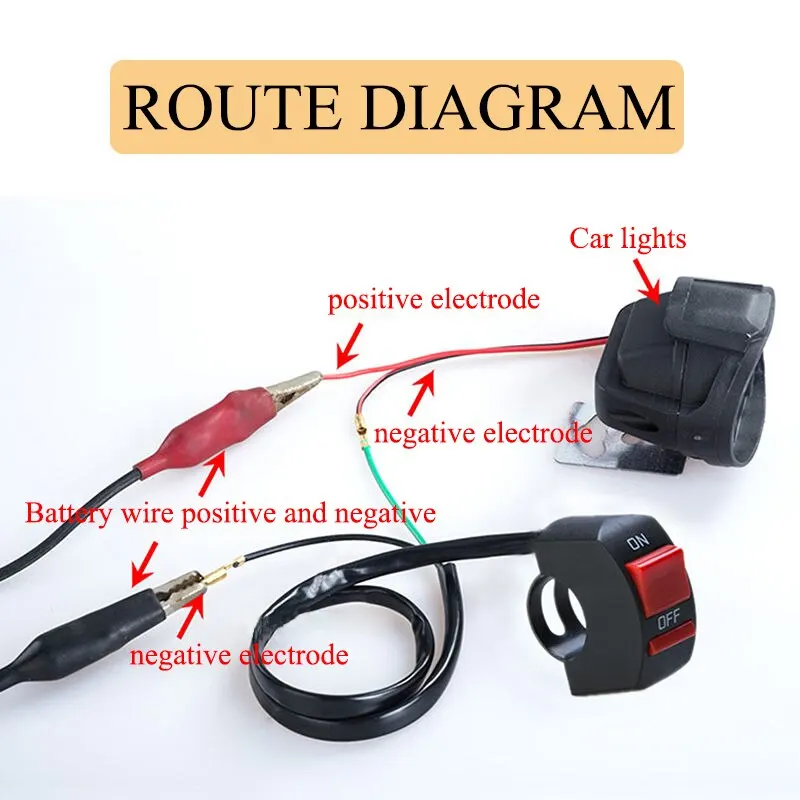 1X Universal Motorcycle Light Switch Connector ON OFF Handlebar Modification Button For Scooter Headlight Motorbike Acessories
