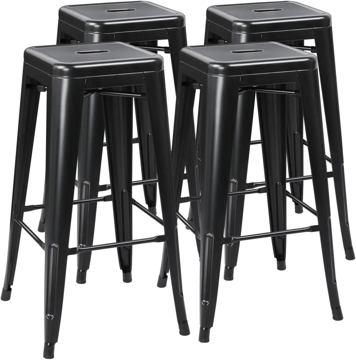 30 Inches Metal Bar  High Backless Stools Bar Height Stools Patio Furniture Indoor/ Stools Dining Chair Set