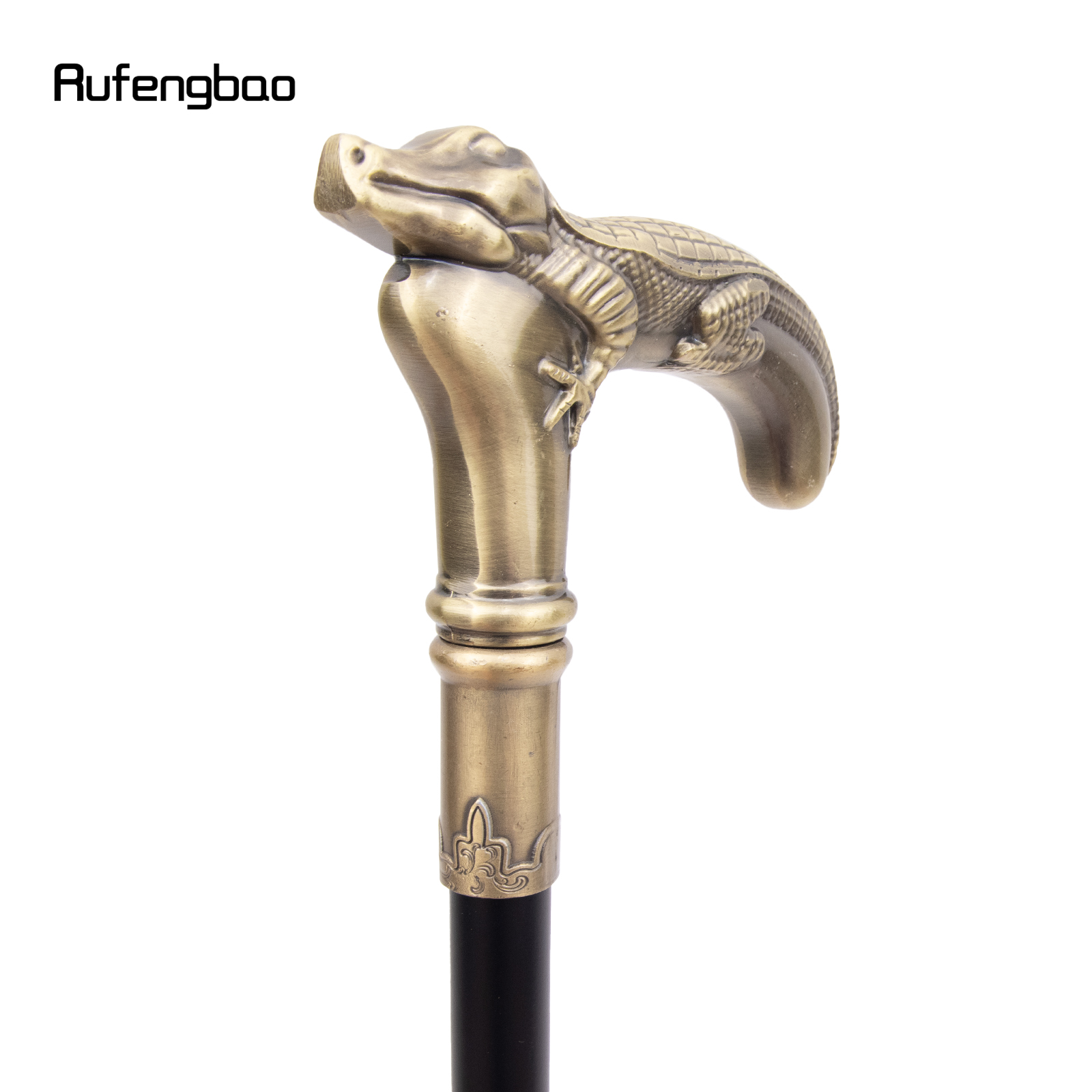 Kupfer Eidechse Gehstock mit versteckter Platte Selbstverteidigung Mode Rohr platte Cosplay Crosier Stick 89cm