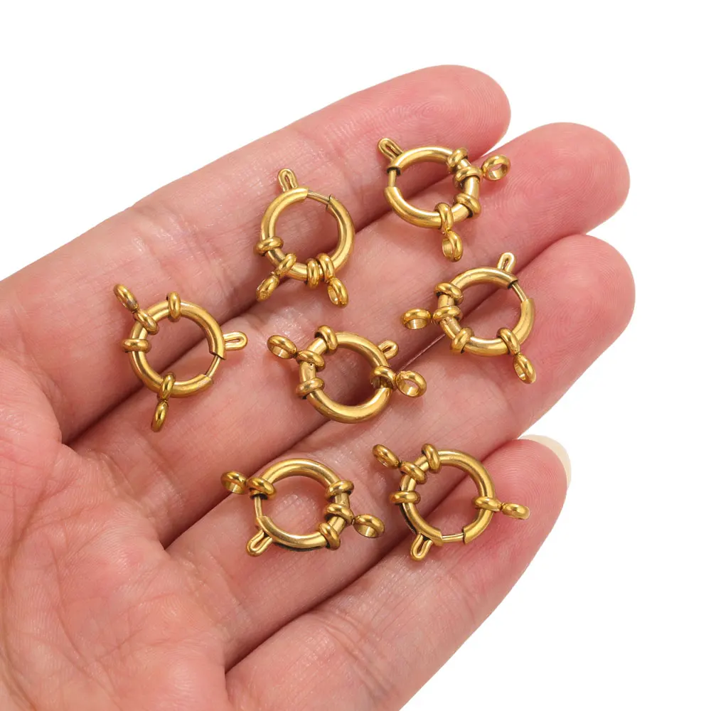 4pcs สแตนเลสสตีลรอบฤดูใบไม้ผลิ Clasps สําหรับเครื่องประดับทํากุ้งก้ามกรามตัวเชื่อมต่อ DIY สร้อยคอสร้อยข้อมือผลการค้นหาเครื่องประดับ