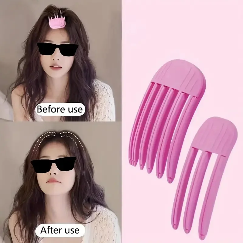 2 個ふわふわヘアピンカーリング前髪クリップ毛根ボリュームヘアクリップセット女性カーリング固定クリップファッションボリュームヘアローラー