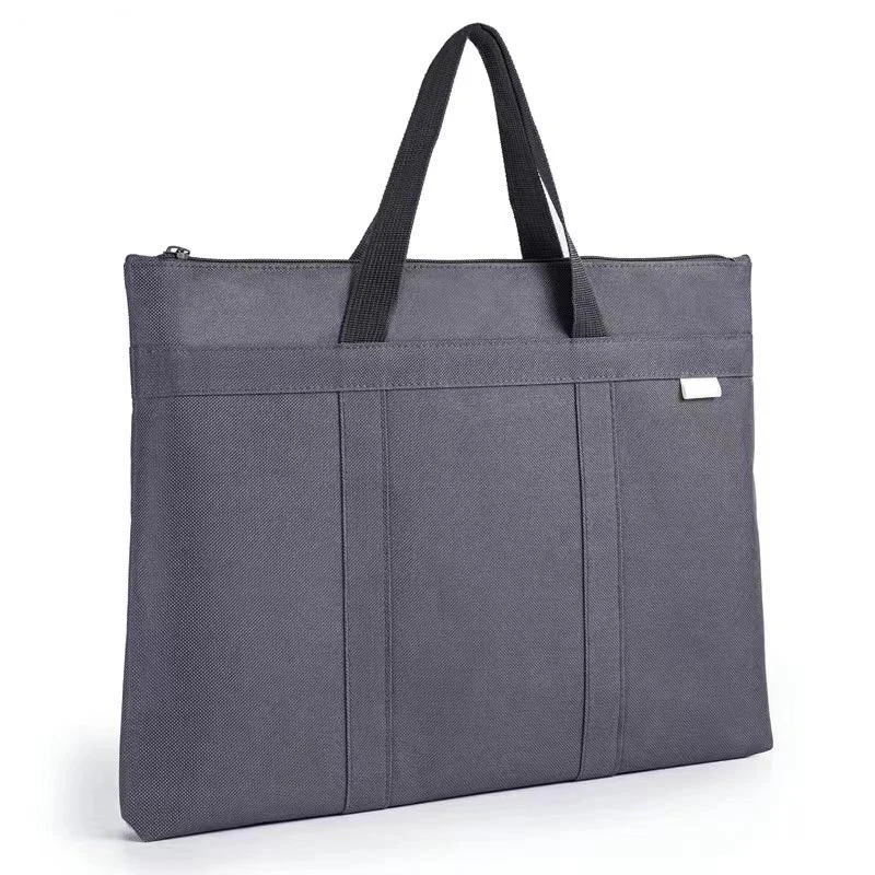 Thickened Large Capacity Oxford Cloth Canvas Briefcase Customizable Conference Document Bag Zipper Handbag Business File Bag