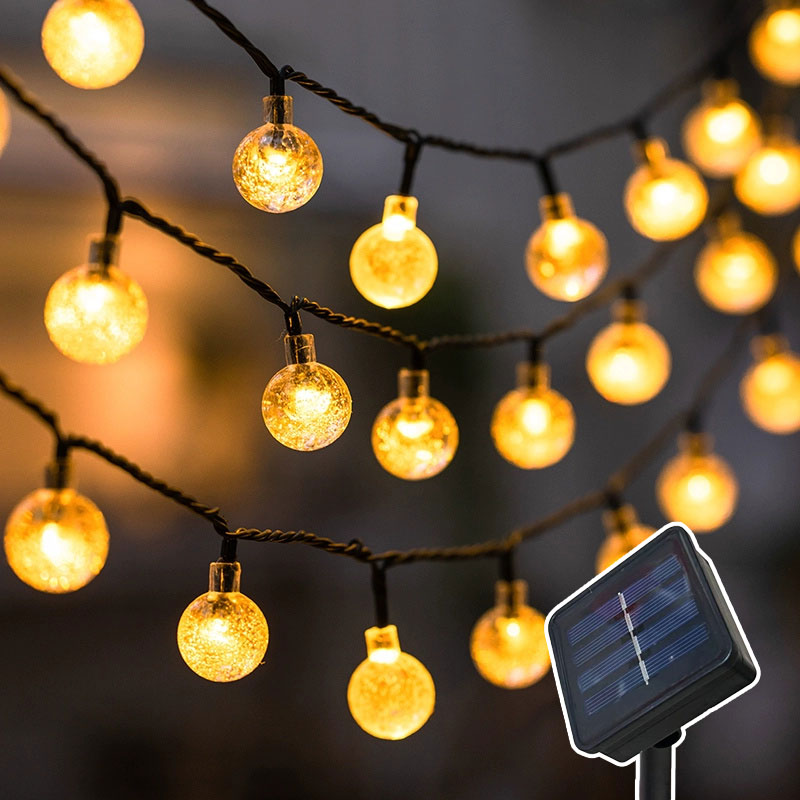 Garten Solar Licht String Girlande LED Blase Ball Outdoor Solar Girlande Hochzeit Urlaub Party Camping Party Raum Dekoration