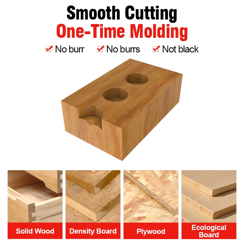 HUHAO Left/Right Wood Router Drill Bit 70mm Length Rotation Row Drilling 2 Flute Carbide Forstner Router Bit Hole 3 mm To 35mm