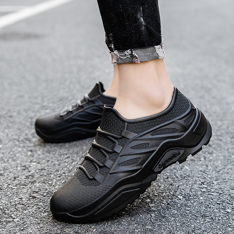 Neue männer Regen Stiefel Flache Wasserdichte Tragen-beständig Küche Auto Waschen Arbeit Schuhe Outdoor Männlichen Turnschuhe männer Licht angeln Schuhe