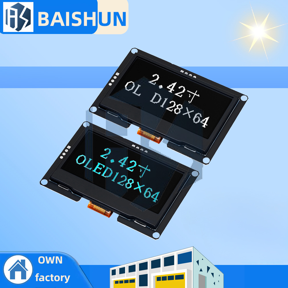 Módulo de pantalla OLED de alto contraste de 2,42 pulgadas: resolución 128 × 64, interfaz I2C/SPI, opciones blancas/azules