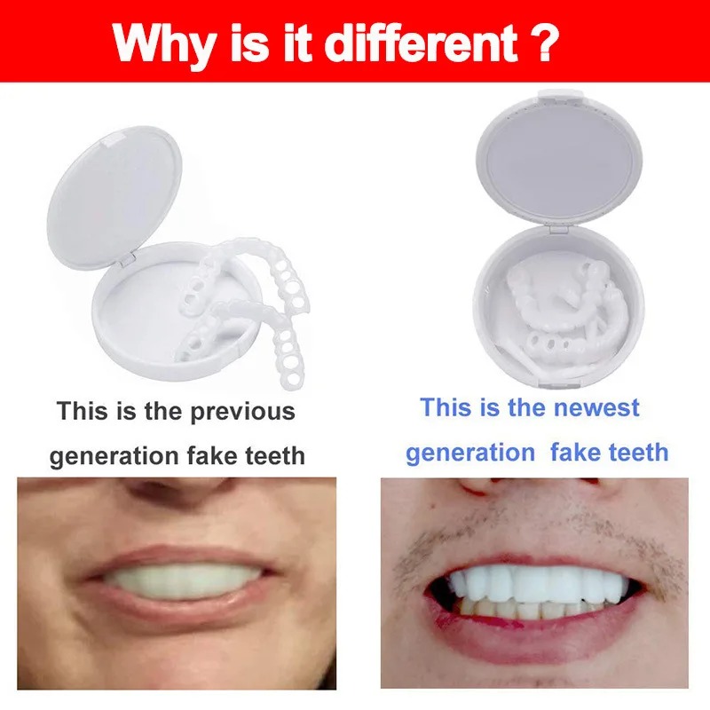 Chapa para dientes, soportes para dentaduras postizas blanqueadoras, cubierta temporal para dientes postizos, sonrisa perfecta, Kit de dentadura de ajuste cómodo