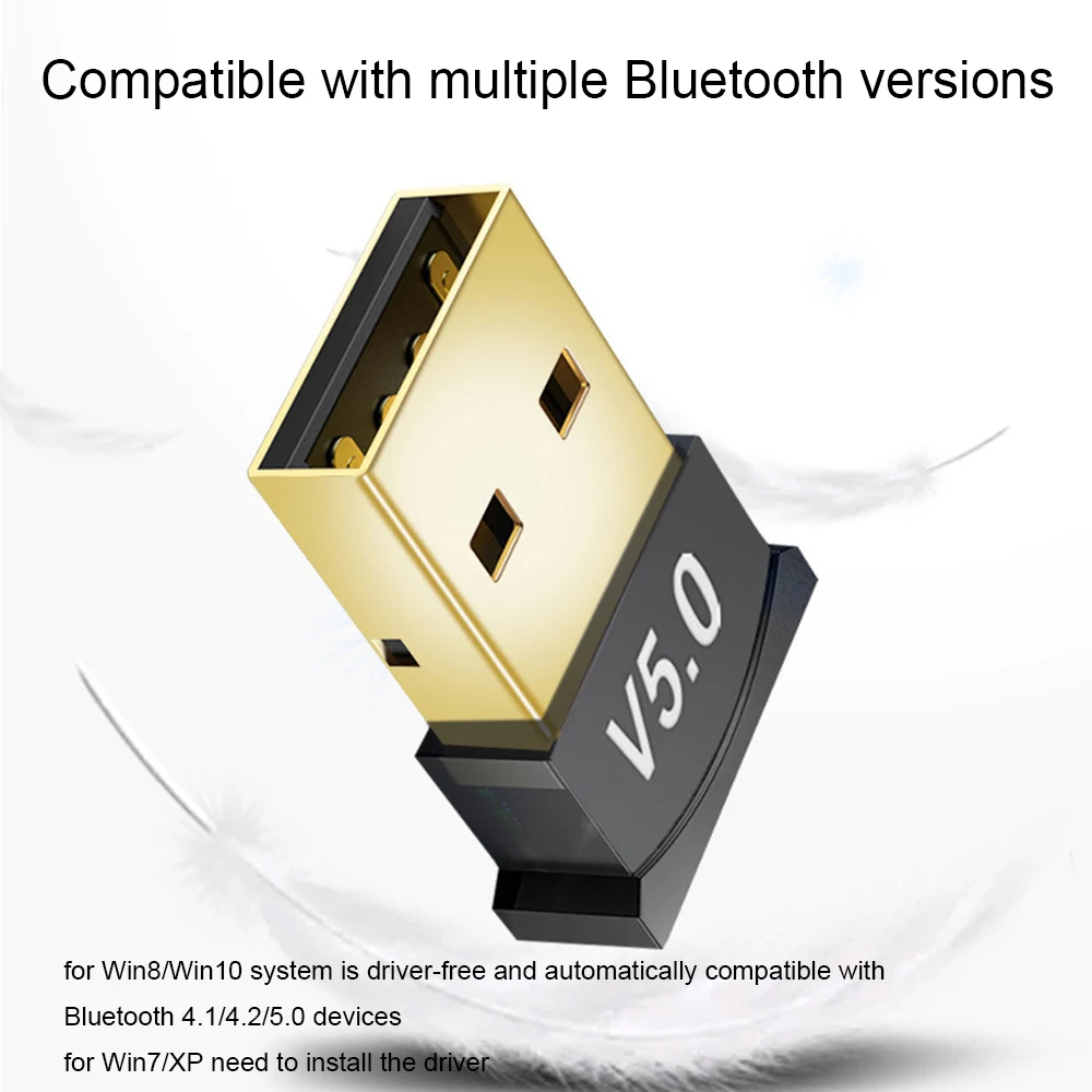 USB Bluetooth-compatible 5.0 Adapter Drive-Free Wireless Audio Transmitter Receiver Fast Speed Dongle For Home Computer PC Lapto