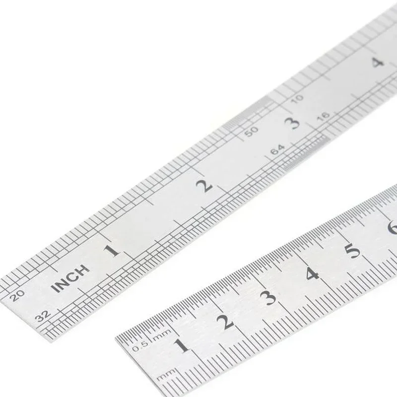Strumento di misurazione righello dritto in acciaio inossidabile con scala a doppio lato da 15-30 cm per studenti, cancelleria scolastica, regalo per bambini