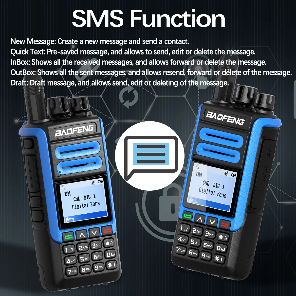 BAOFENG DR-1802U DMR Digitales Walkie-Talkie Dual Time Slot Tier 1+2 Dual Mode Ham Two Way Radio für Reisen