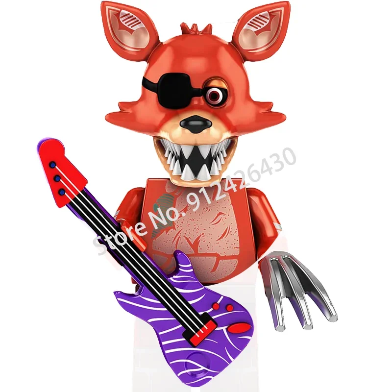 WM6074 WM6097 ミニレンガ FNAF ゲームフィギュアチカボニーフォクシーフレディベアナイトメアボーイスケルトンスリラーアセンブリおもちゃギフト
