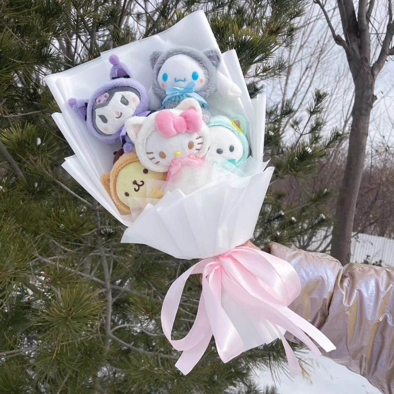 Quà Tặng Giáng Sinh Hoạt Hình Sanrio Sang Trọng Hoa Mỹ Giai Điệu Kuromi Cinnamoroll Kt Mèo Sang Trọng Đồ Chơi Búp Bê Valentine Tốt Nghiệp Quà Tặng