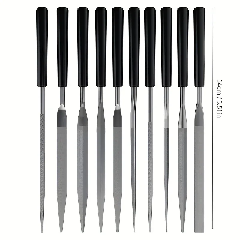 10 pz/set Set di lime ad ago in metallo Raspa per legno Lucidatura dei metalli FileTools Raspa in acciaio Ago per archiviazione per metallo Vetro Pietra Legno