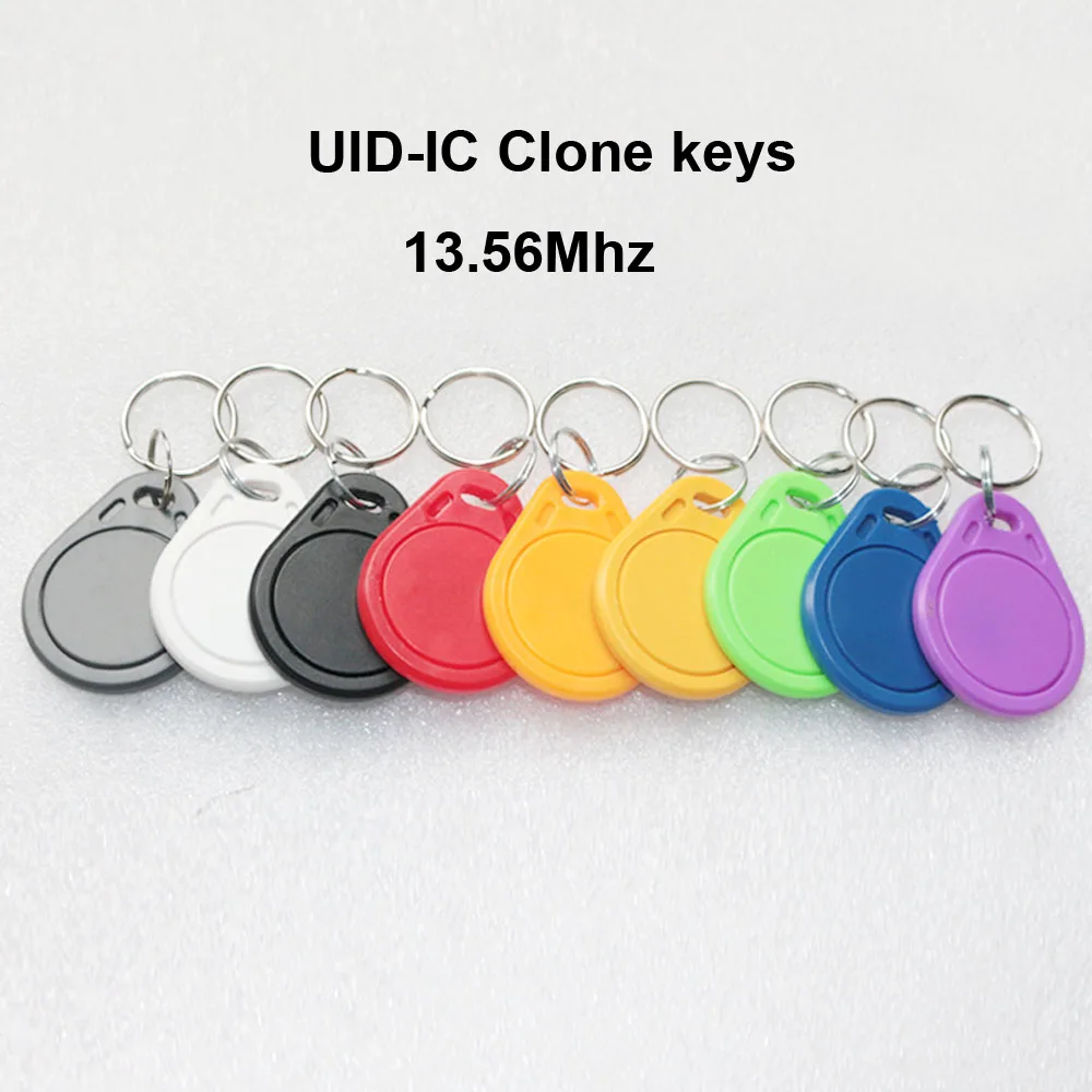 10pcs/lot UID KeyFob 13.56MHz Block 0 Sector Writable IC Card Clone Changeable Smart Keyfob Key Tag 1K S50 RFID Access Control