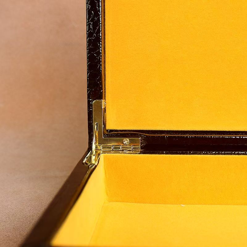 Couro estampado de crocodilo com caixa de embalagem de madeira universal para armazenamento de produtos de saúde capa flip 25x15x6cm