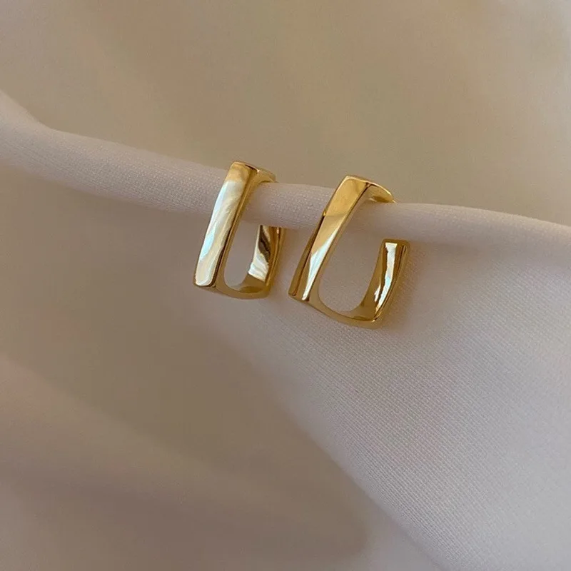 2Pcs Irregular Geometric Earrings for Women, New Trendy and Personalized Design Internet Famous Earring With Simple Temperament