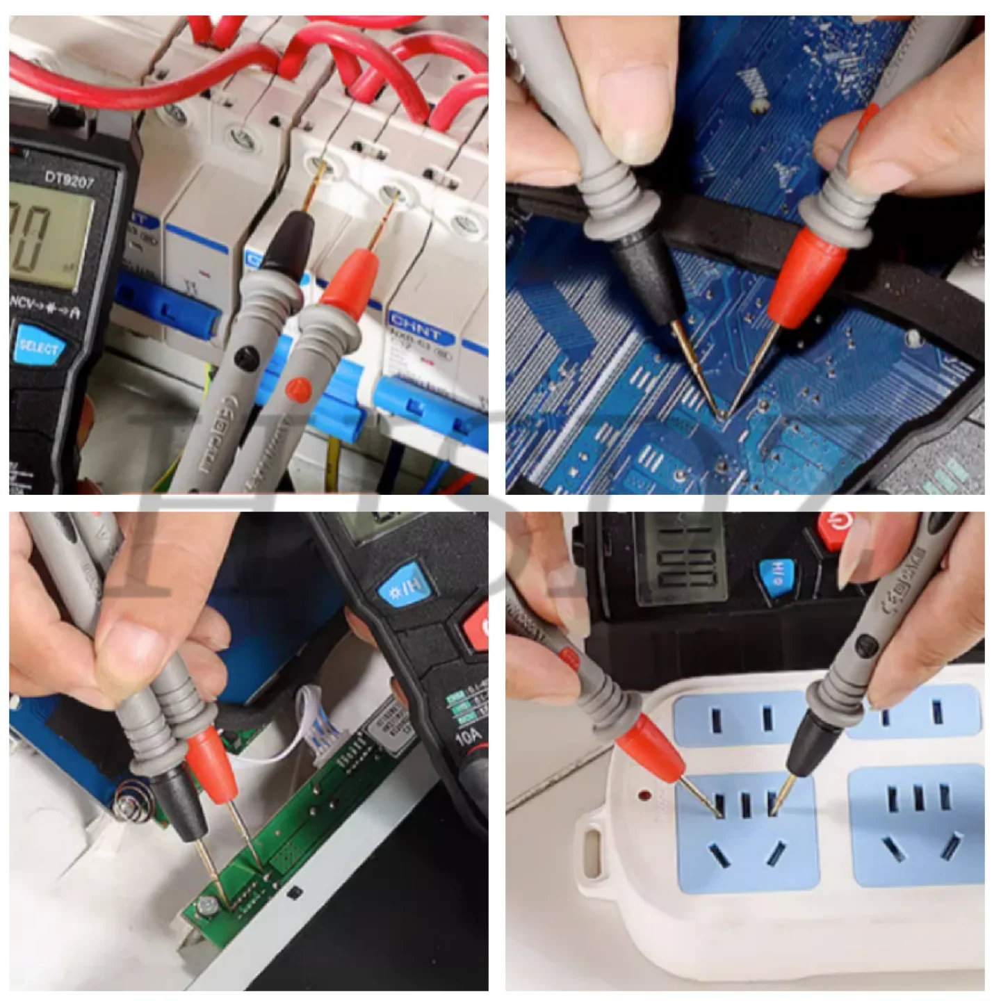 1คู่อเนกประสงค์ดิจิตอล1000V 10A 20A ปลายเข็มบางมัลติมิเตอร์หัววัดตะกั่ว TES meter สายปากกาหลาย TES Meter