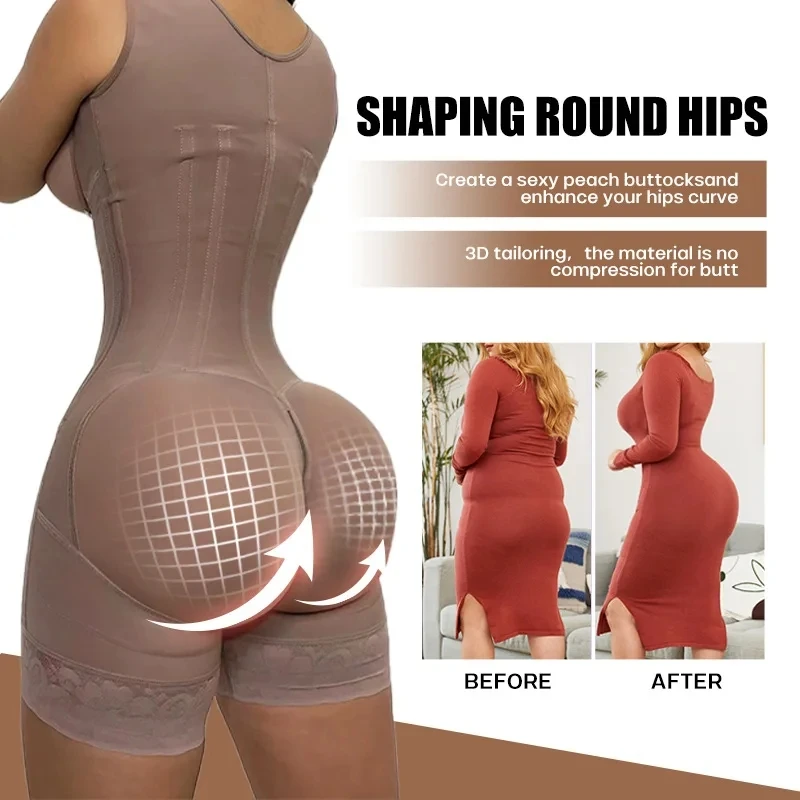 ผู้หญิงโคลอมเบีย Fajas การบีบอัดสูง Girdles Tummy Control Body Slimming Shapewear