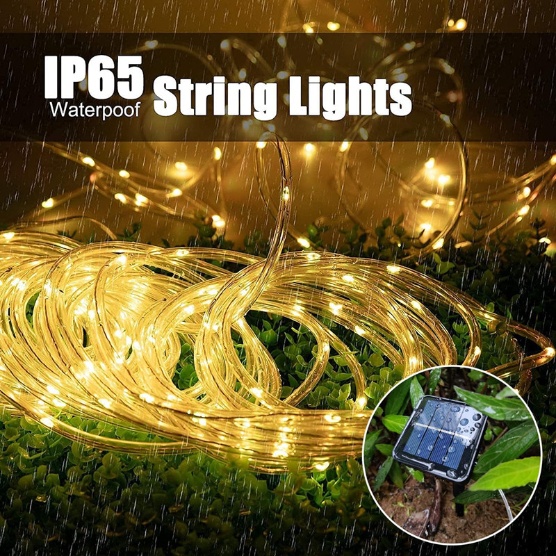 Solar LED String Licht Outdoor Solar Streifen Seil Rohr Fee Licht Garten Weihnachten Dekoration für Hochzeit Party Decor Led Lampe