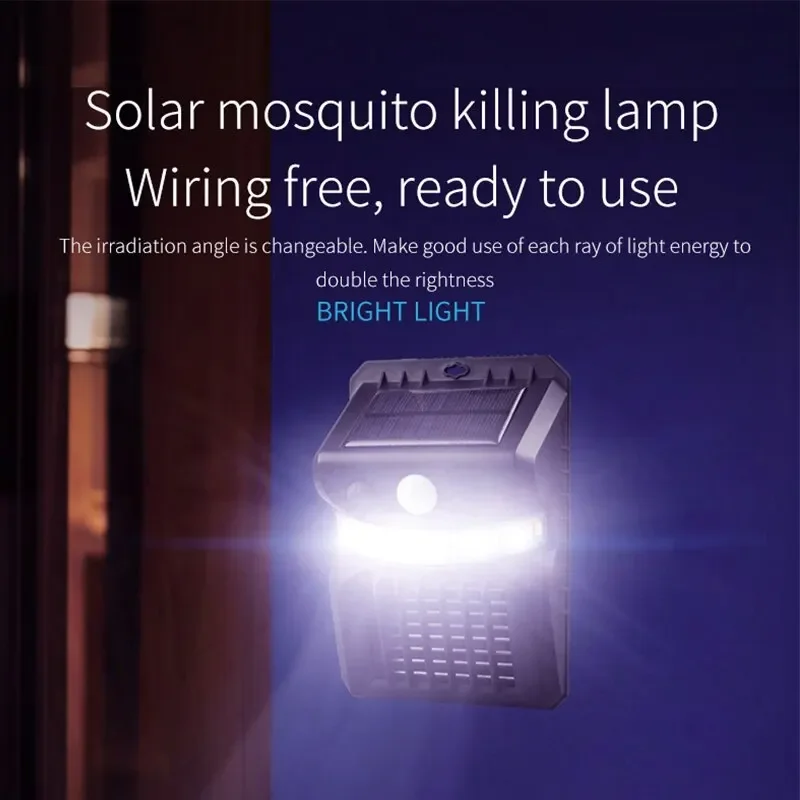 Lampe solaire d'extérieur et anti-moustiques, avec fonction de contrôle des moustiques, capteur infrarouge, feu de route étanche pour jardin