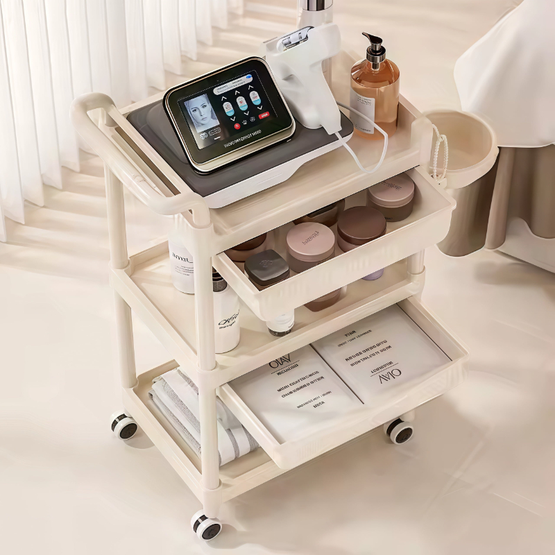 Hairdressing Auxiliary Cart Organizers Trolleys Handcart Professional Aesthetic Cart Storage Wheels Commercial Furniture