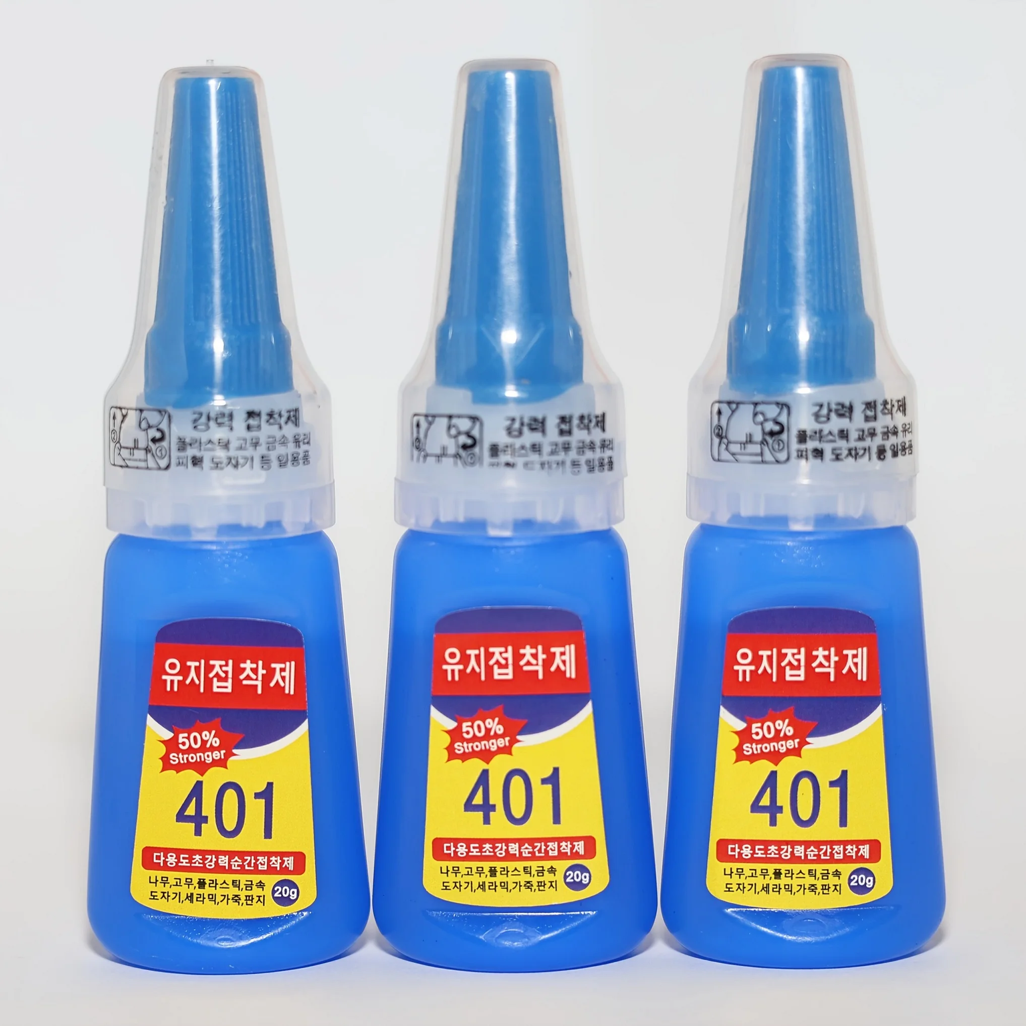 401 กาว Quick-drying Cyanoacrylate ทันทีหนังยางไม้โลหะแก้ว Stronger Multi-Purpose Bonding กาว 20g/1pcs