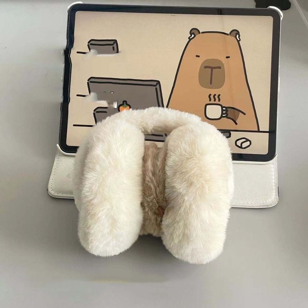 Cache-oreilles en peluche Capybara pour étudiants, couverture d'oreille pliable, gants d'hiver coupe-vent épais, rabat d'oreille de dessin animé, doigt complet, mode