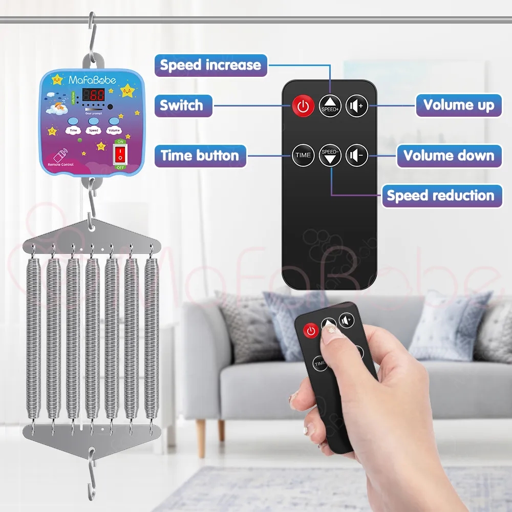 Electronic Baby Cradle Automatic Electric Baby Cradle Spring Elektrik Baby With Remote Control And Sarong Set