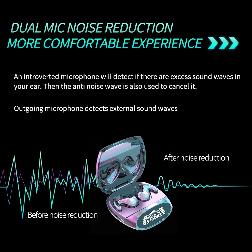 Xiaomi-auriculares invisibles para dormir, cascos pequeños con cancelación de ruido oculta, inalámbricos, deportivos, estéreo, Bluetooth 5,3