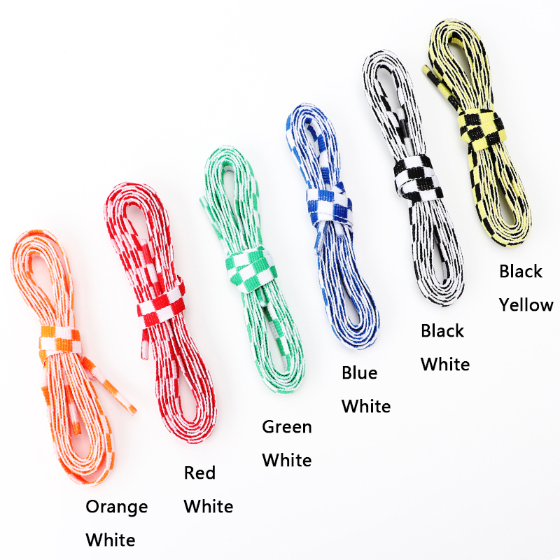 Cordones de rejilla a cuadros para zapatos cordones planos en blanco y negro a cuadros cordones para zapatos cordones para zapatos para mujer y hombre cordones para zapatos