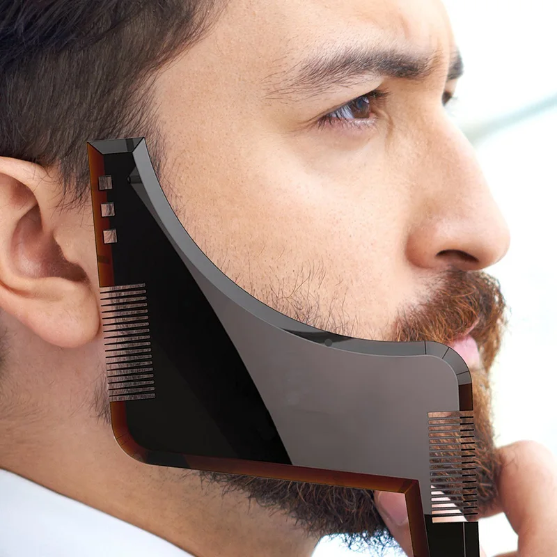 ผู้ชายเคราจัดแต่งทรงผมแม่แบบStencil Beard Comb Men Beard Shapingเครื่องมือการสร้างแบบจําลองไม้บรรทัดShapingจัดแต่งทรงผมตัดหนวดตัดผม