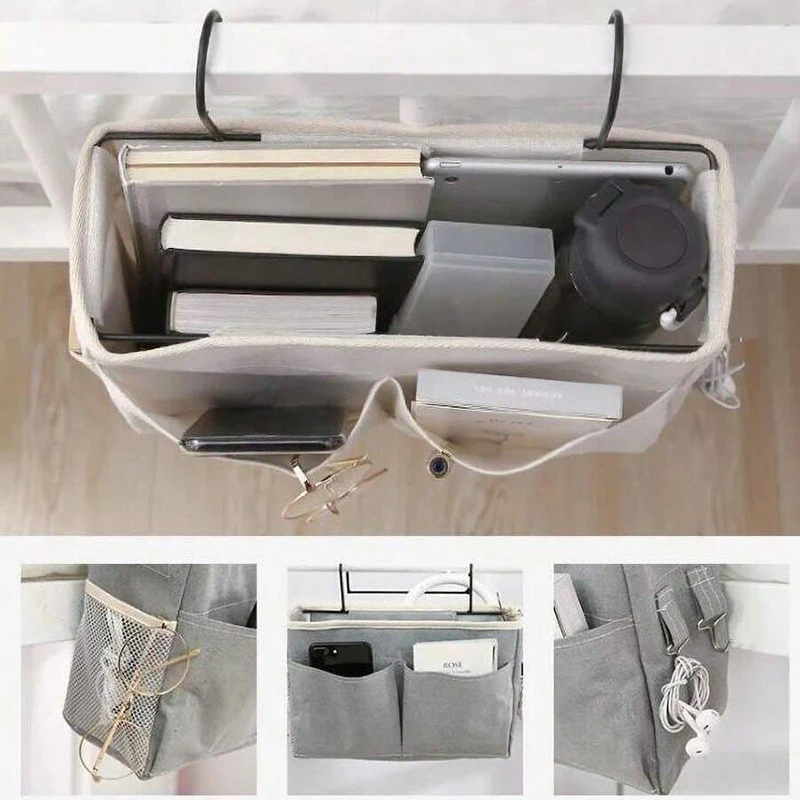 Organizador de almacenamiento para cama de dormitorio de bebé, estante de almacenamiento para cabecera de cama, cesta de almacenamiento para dormitorio, cesta colgante para cabecera de cama, cesta de almacenamiento para cabecera