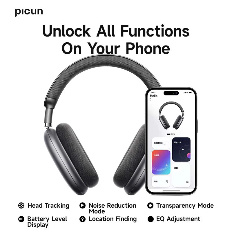 Picun F8 Pro ANC auriculares inalámbricos seguimiento de cabeza Audio espacial 3D-52dB ANC auriculares Bluetooth HIFI ENC HD micrófono aplicación de baja latencia