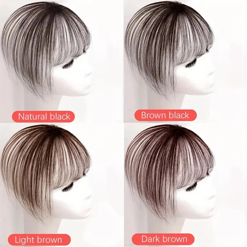 franja de cabelo sintético com clipe de topper de cabelo na extensão do cabelo estilo ar 3D franja de cabelo leve