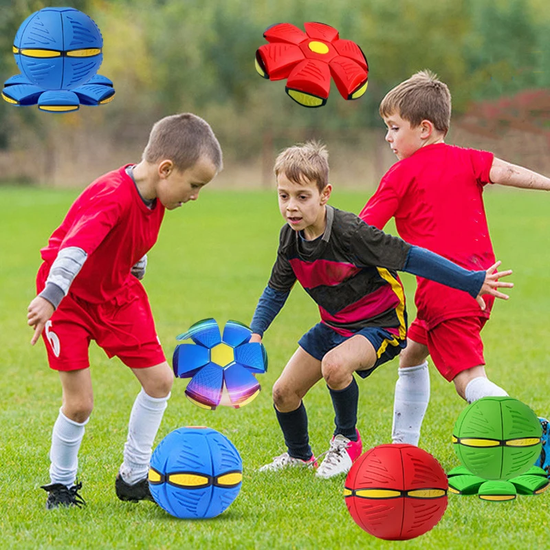 Azul disco voador bola ao ar livre pai crianças brinquedo pé deformação mágica pé pressão descompressão ventilação bola