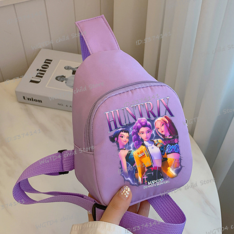 Новая детская нагрудная сумка KPop Demon Hunters с принтом, легкая сумка через плечо на одно плечо, популярная детская нагрудная сумка из фильмов для девочек и мальчиков
