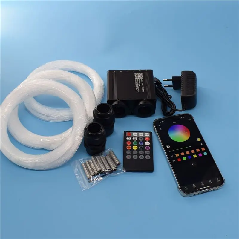 32 Вт APP RGBW LED Light Engine + 6 Вт Shooting Stars Engine Light 2 в 1 Комплект светодиодных фонарей для автомобиля Домашнее звездное небо
