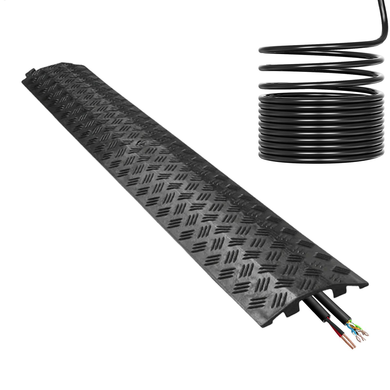 Cable Protector Ramp Protective Wire Cord Cover Waterproof Sidewalk Speed Bump Cable Ramp for Road Driveway Asphalt Walkway