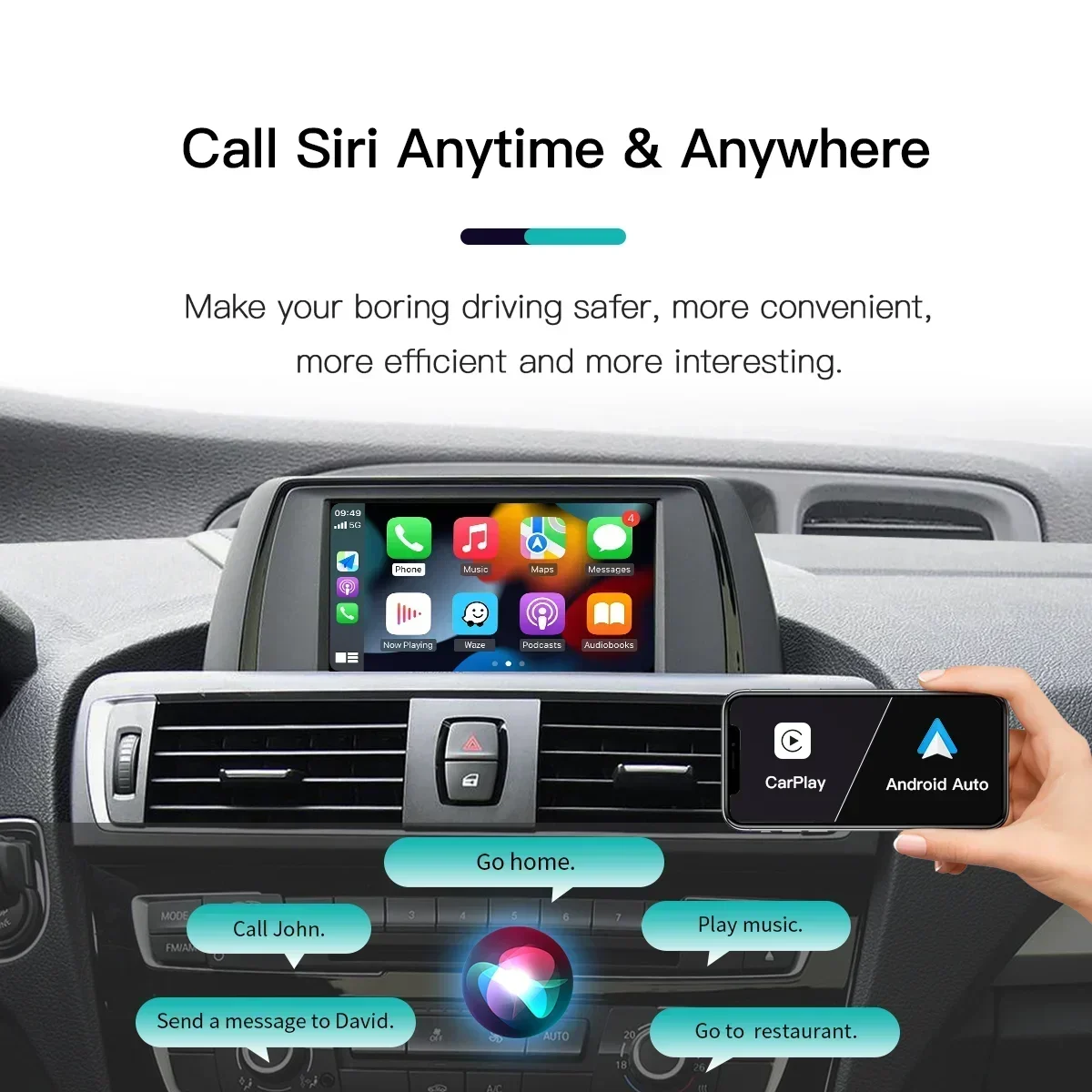 Wireless CarPlay Android For BMW NBT CIC System 1 2 3 4 5 Series X1 X3 X4 X5 F20 F21 F30 F31 F34 F10 F48 F25 F26 F15 F60 F10 E84