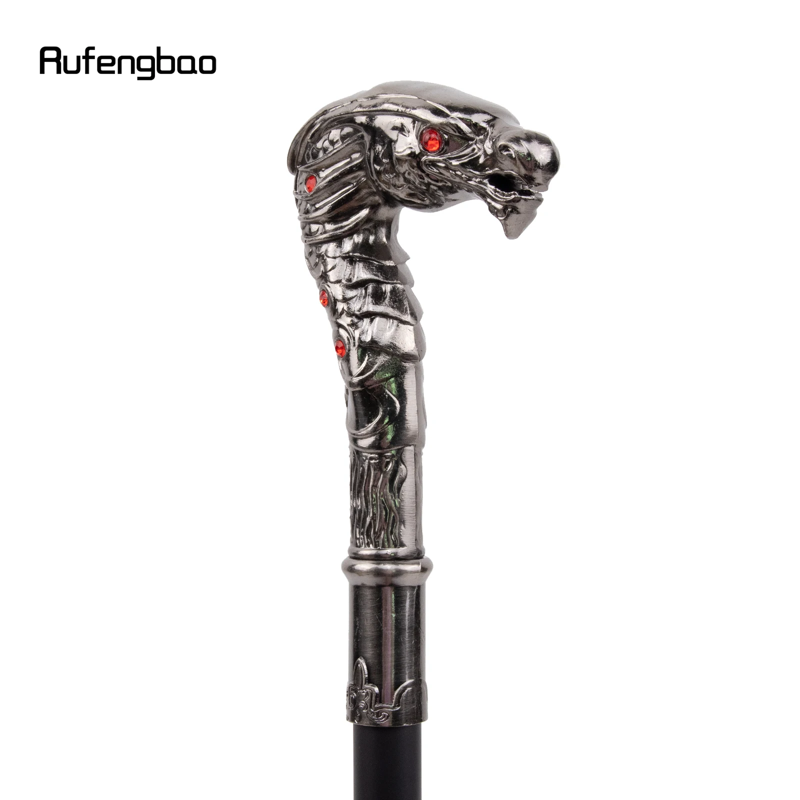 Red Eye Dragon Silver Luxury Walking Stick, Moda de festa elegante bengala, Botão de Cosplay Cane, Crochet decorativo, 93cm