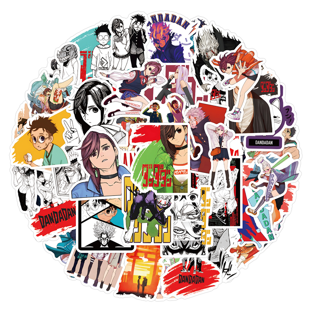 55pcs Dandadan Anime Stickers Momo Ayase Okarun Sticker Laptop Skateboard Motorfiets Telefoon Turbo Oma Cartoon Decal Speelgoed