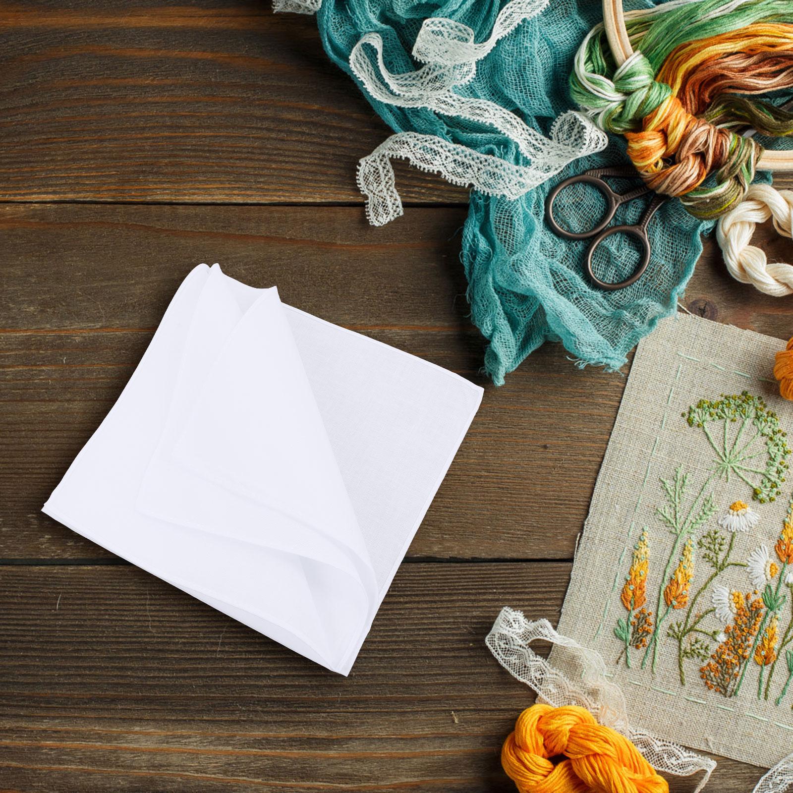 12 個綿白ハンカチ絞り染め正方形スーパーソフト洗えるハンカチチェストタオルポケットチーフハンカチ DIY アクセサリー 38x38cm