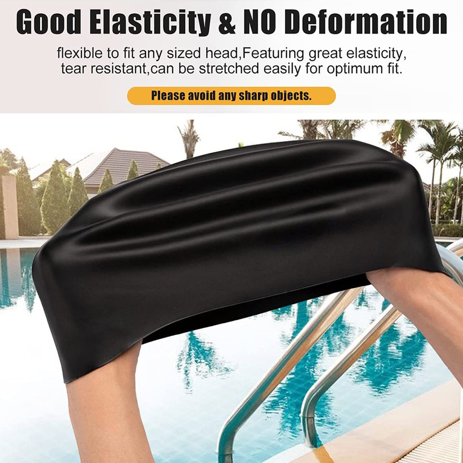 Silicone Swimming Caps Oversized Long Hair Swimming Caps Waterproof Swim Cap with Ear Protect Diving Bathing Hats Pool Accessori