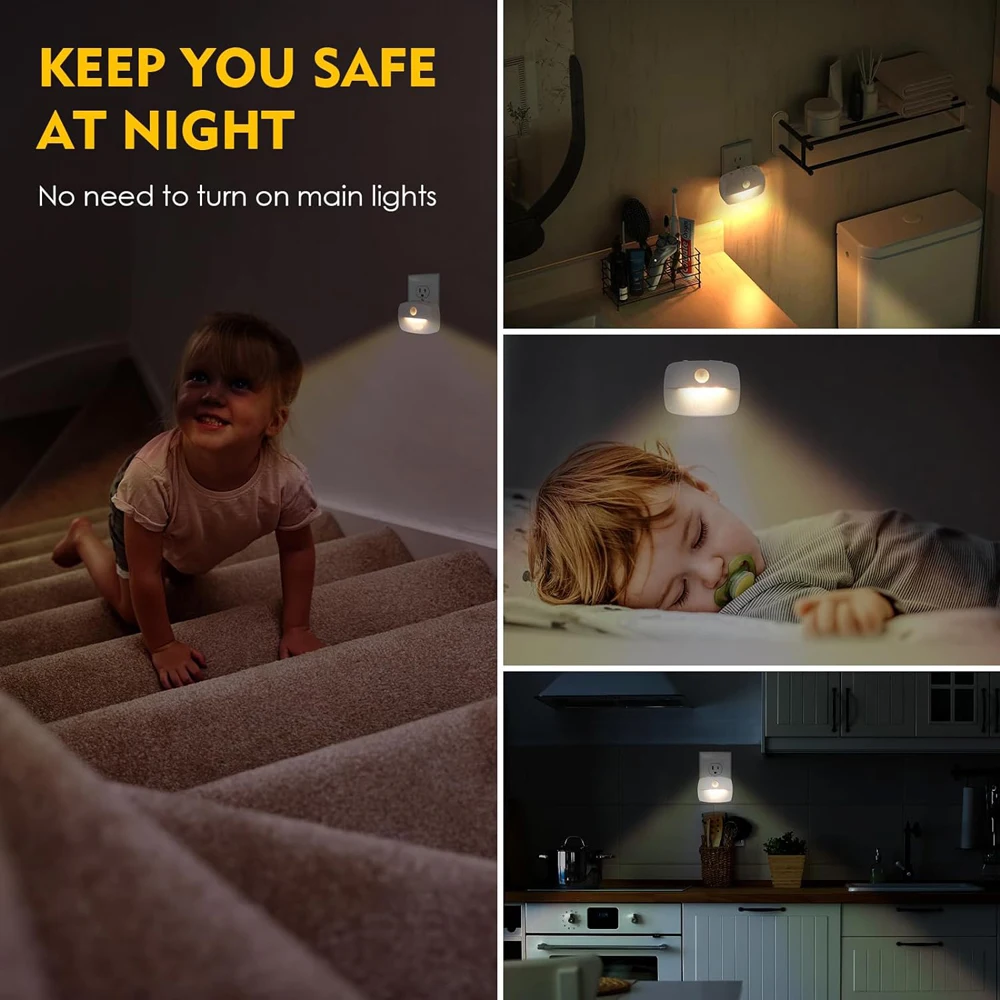 Luce notturna a LED Spina europea con sensore di movimento intelligente Lampada da parete 220V per corridoio domestico WC Corridoio Scala Cucina Camera da letto Lampada da notte