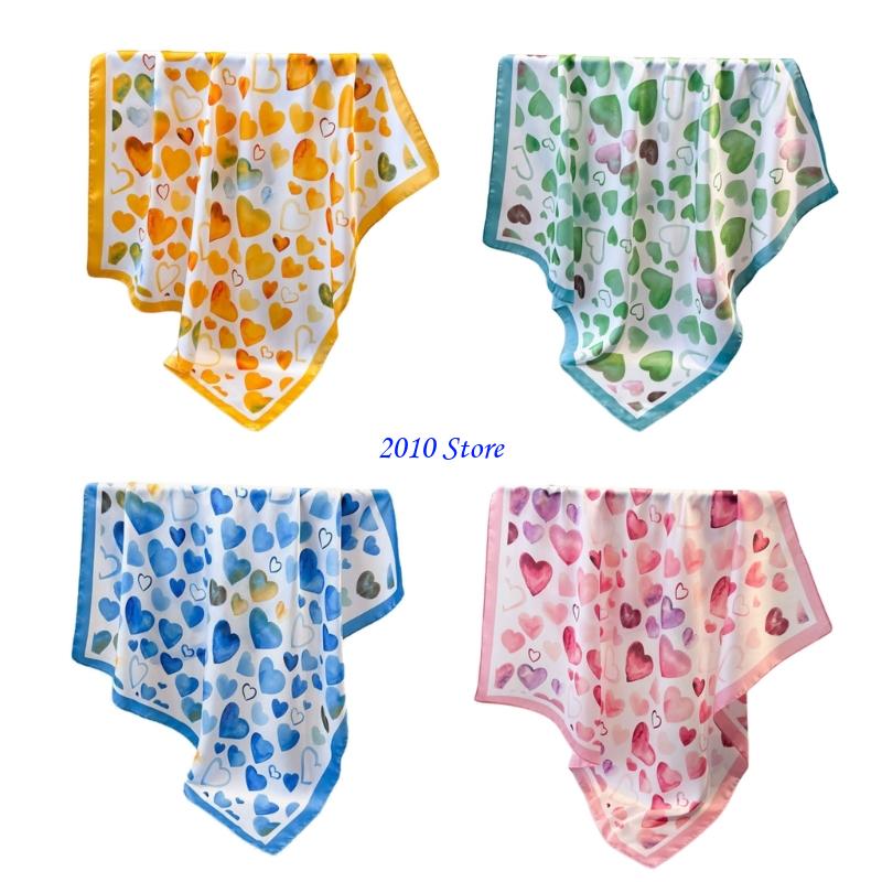 F3MF Foulard-Hijab-Halstuch, Taschentuch mit Herz-Aufdruck, großes Wickeltuch für Outdoor-Reisen und sportliche Freizeitkleidung